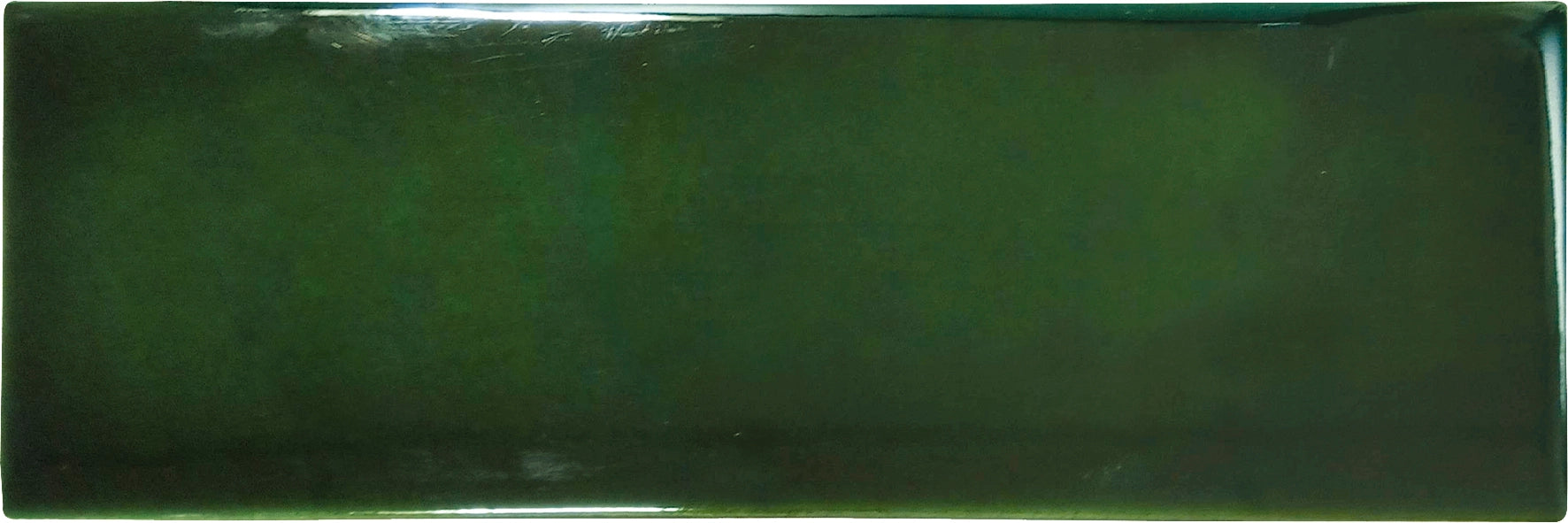 Fez Jade Oasis glossy 2×6 ceramic wall tile close-up.