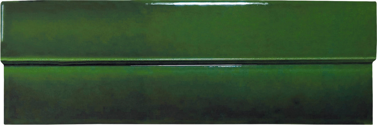 Fez Jade Oasis glossy ceramic wall tile showing its dimensional surface.