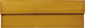 Fez Amber Flame glossy ceramic wall tile installed on a dimensional feature wall.