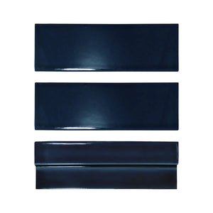 Fez Collection: Zellige-Inspired 2x6 Glossy Ceramic Wall Tiles - Azure - Ceramic Wall Tile  