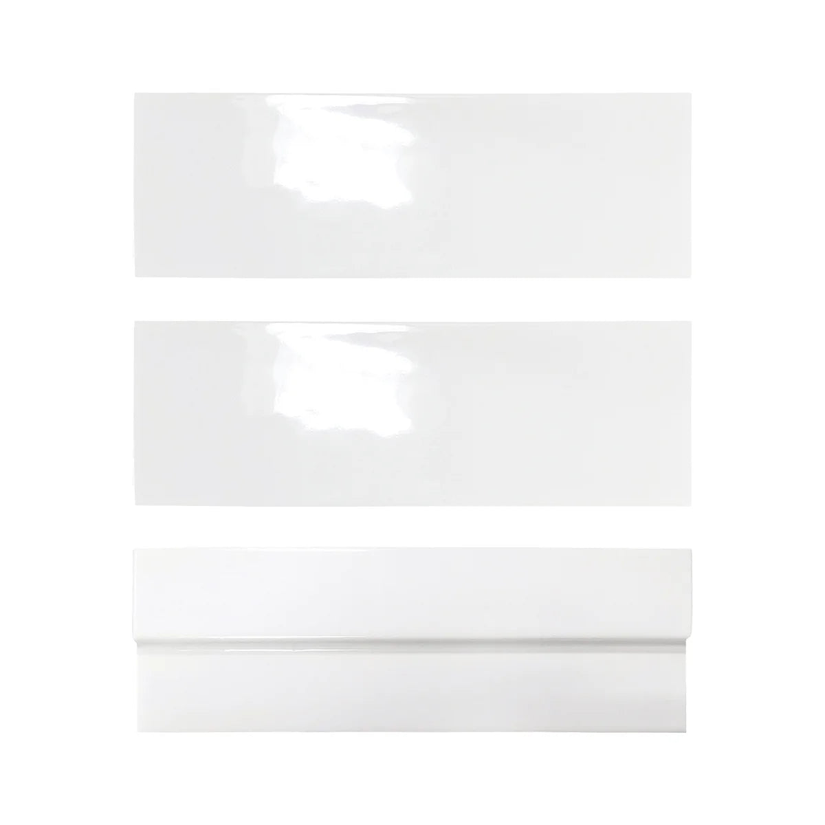 Fez Collection: Zellige-Inspired 2x6 Glossy Ceramic Wall Tiles - Ivory - Ceramic Wall Tile  