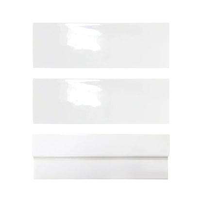 Fez Collection: Zellige-Inspired 2x6 Glossy Ceramic Wall Tiles - Ivory - Ceramic Wall Tile  