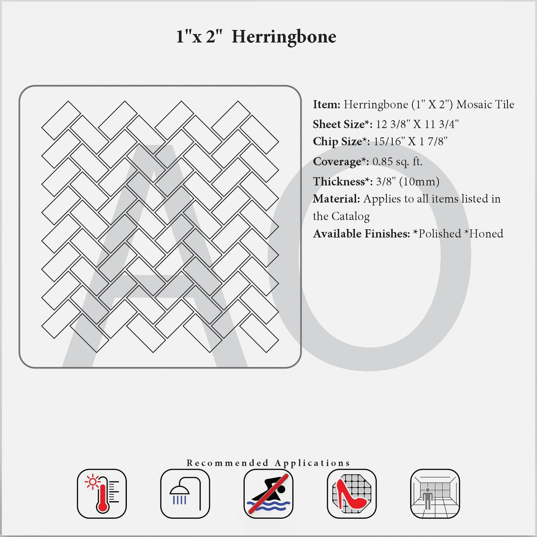 Luxury Marble Herringbone Tile for Floors, Walls & Decorative Accents