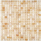 Honey Onyx polished 5/8 x 5/8 mosaic tile for elegant backsplashes and shower floors.