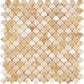 Honey Onyx polished fan (fish-scale) mosaic tile for elegant kitchen backsplashes and bathroom accents.