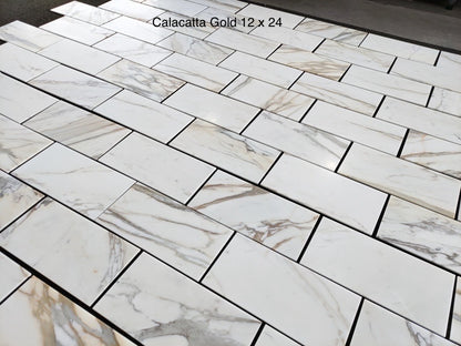 Calacatta Gold Marble Tile 12x24 Honed _ Batch 3548