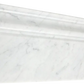 Italian Bianco Carrara marble baseboard tile with honed finish and grey veining.