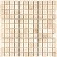Ivory Travertine 1 x 1 mosaic tile honed finish for elegant backsplashes and bathroom walls.