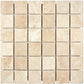 Ivory Travertine tumbled mosaic tile with beige tones for rustic shower floors and decorative walls.