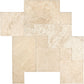 Ivory Travertine Versailles Pattern Tile Set – Chiseled Edge & Brushed