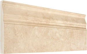 4¾×12 Baseboard in warm ivory-beige natural Ivory Travertine.