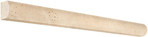 ¾×12 Bullnose Liner in warm ivory-beige natural Ivory Travertine.