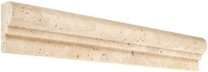 2×12 Single-Step Chair Rail in warm ivory-beige natural Ivory Travertine.