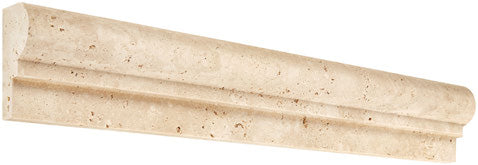 2×12 Single-Step Chair Rail in warm ivory-beige natural Ivory Travertine.