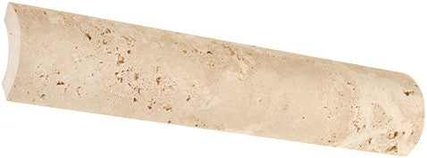 Ivory Travertine quarter round trim for smooth tile edge transitions in warm beige tones.