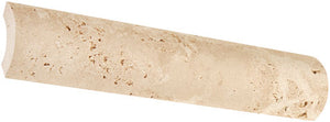 1×12 Quarter-Round Trim in warm ivory-beige natural Ivory Travertine.
