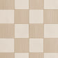 6×6 repeating checkerboard of ivory and beige textured porcelain tiles arranged in a perfect alternating pattern.”
