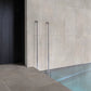 Urban Taupe tile providing sophisticated tone and slip resistance safety for indoor swimming pool. Angled picture for both white and taupe colors.