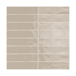 Desert Sand glossy ceramic tile from the ModLine Collection, providing neutral tones for versatile interiors.