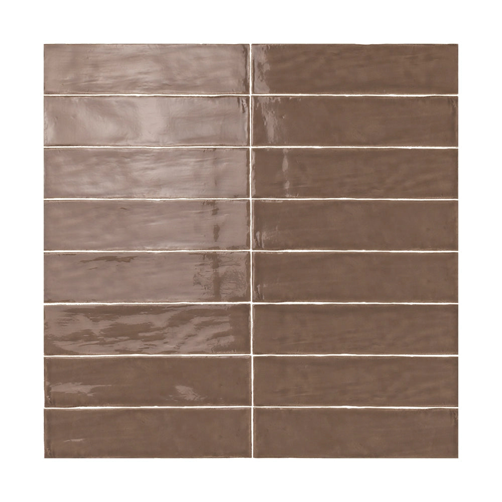 Espresso Brown glossy ceramic tile from the ModLine Collection, offering luxurious depth to walls.