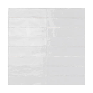 ModLine Frost White 3×12 glossy ceramic wall tile.