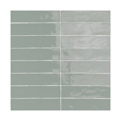 Mint Sage glossy ceramic tile from the ModLine Collection, bringing a refreshing touch to walls.