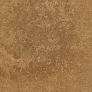 Noce Travertine 12x12 Tile – Honed & Filled finish, smooth surface, warm brown tones, ideal for floors and walls.