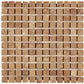 Noce Travertine 1x1 Mosaic Tile – Tumbled finish, earthy brown hues, ideal for rustic walls, shower floors, and outdoor accents.