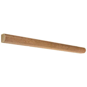 Noce Travertine Pencil Liner – Tumbled finish, slim rounded design, warm brown tones, perfect for decorative borders and edge finishing.