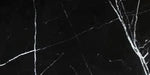Nero Marquina 12x24 polished black marble tile with white veining for luxury floors and walls.