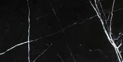 Nero Marquina 12x24 polished black marble tile with white veining for luxury floors and walls.