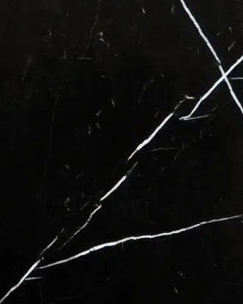 Nero Marquina 24x24 polished black marble tile with white veining for luxurious floors.