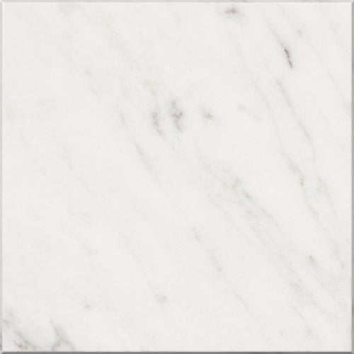 Oriental White marble 6×6 square tile with a tumbled finish.