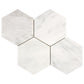 Oriental White Marble 6-inch hexagon mosaic tile with polished finish for bold, elegant interiors.