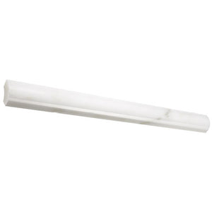Oriental White marble 1×12 quarter-round trim profile reference.