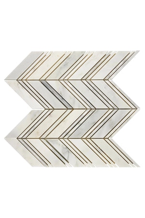 Oriental White Marble Chevron Mosaic - mosaic  