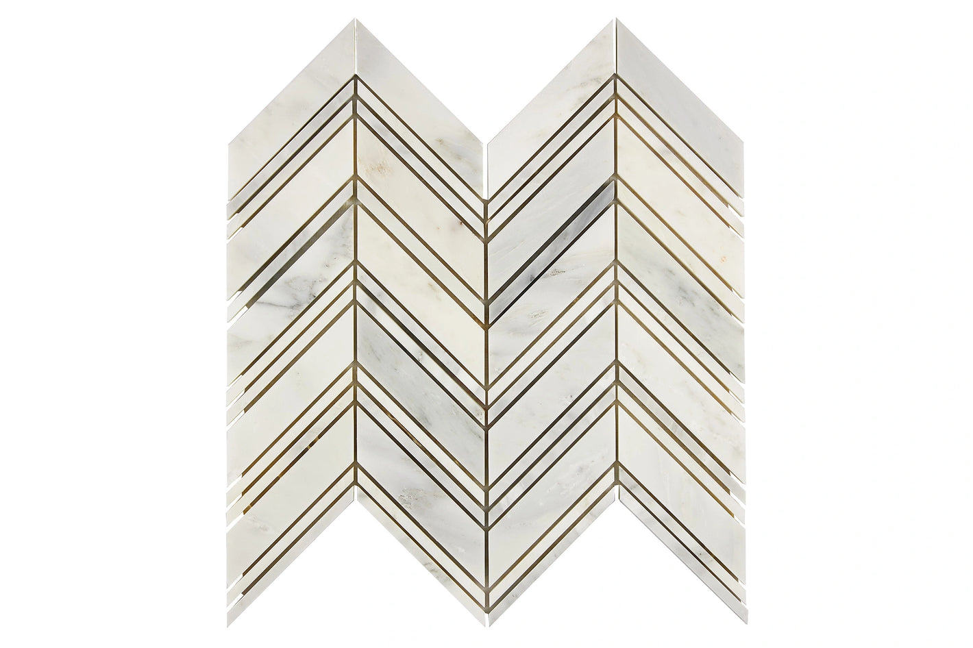 large chevron asian statuary marble mosaic tile