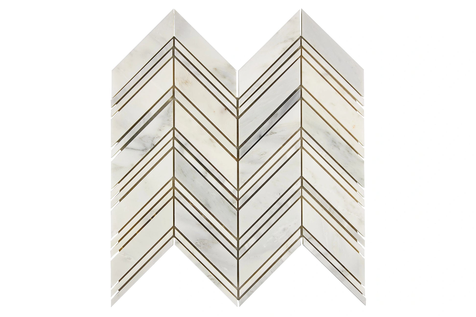 large chevron asian statuary marble mosaic tile