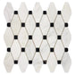 Oriental White Marble Elongated Hexagon Black Mosaic - mosaic  