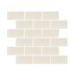 Ivory Satin 2x4 glass mosaic tile from the Radiant Surfaces Collection, creating a warm and elegant backsplash.