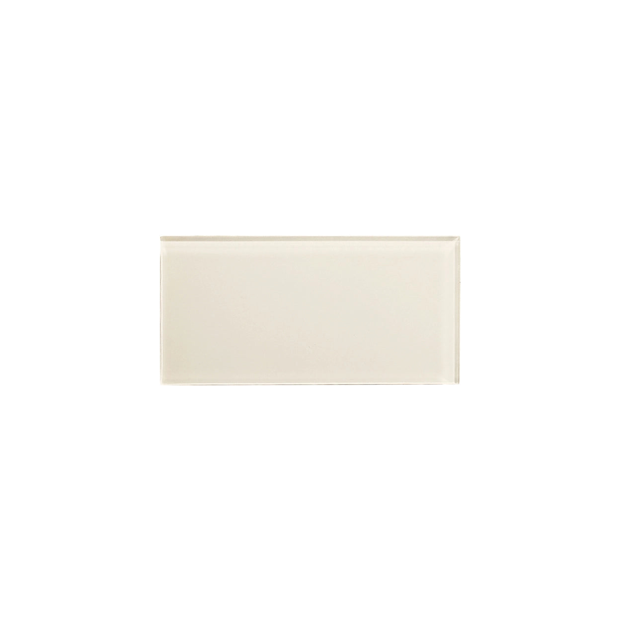 Ivory Satin 3x6 glass subway tile adding timeless elegance to a classic kitchen backsplash