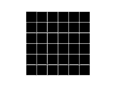 SeraPool Black color porcelain mosaic tile grid pattern on a white background