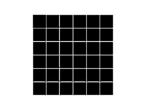 SeraPool Black color porcelain mosaic tile grid pattern on a white background
