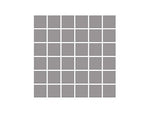 SeraPool Grid of small 2x2 gray porcelain pool mosaic tile squares on a white background