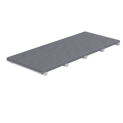 SeraPool Relax full-body porcelain concealed drain grate in Anthracite color and 12x26 size, studio image with integrated supports.