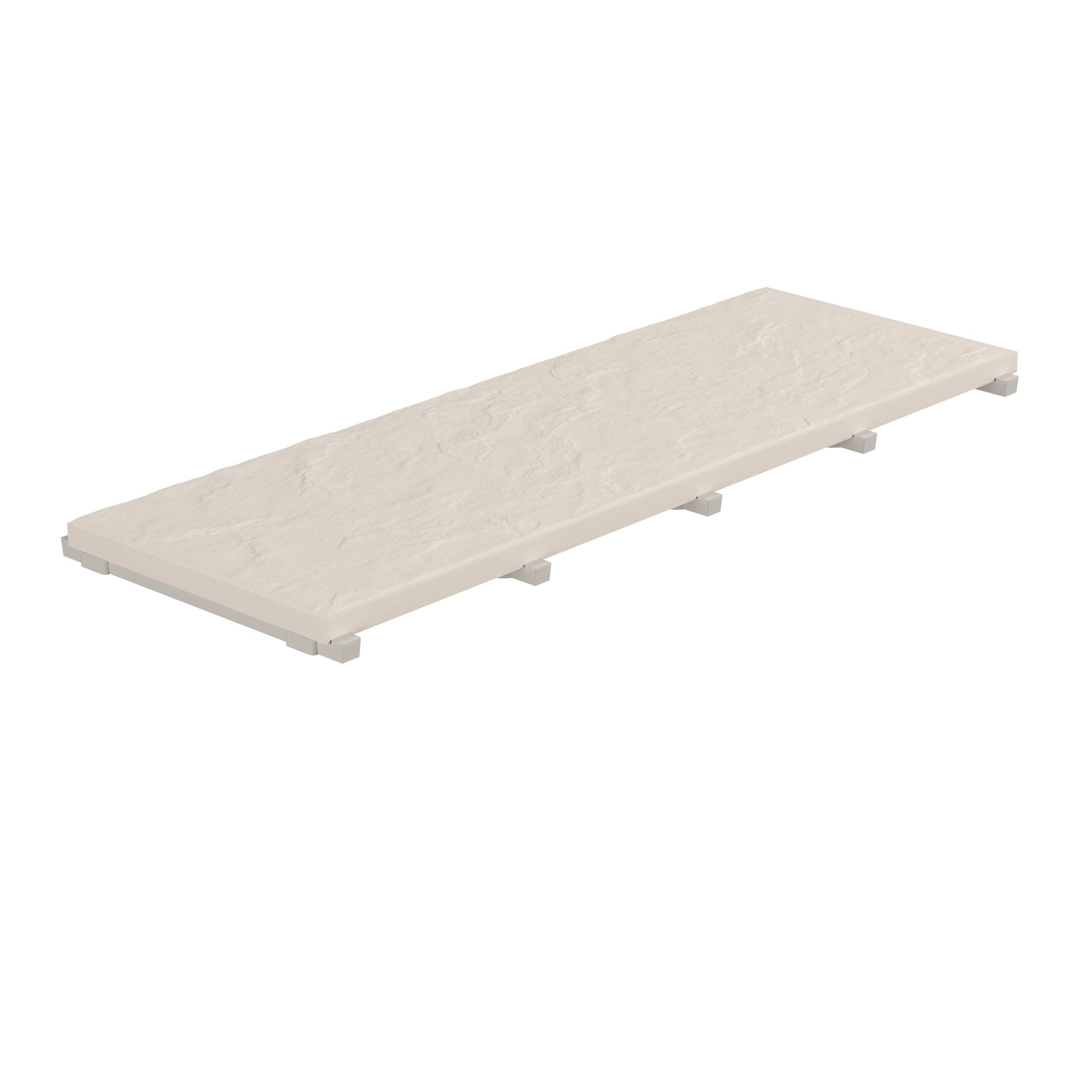 SeraPool Relax full-body porcelain concealed drain grate in Beige color and 10x26 size, studio image with integrated supports.