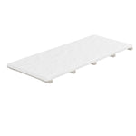 SeraPool Relax full-body porcelain concealed drain grate in White color and 12x26 size, studio image with integrated supports.