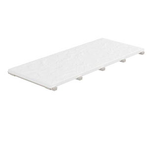 SeraPool Relax full-body porcelain concealed drain grate in White color and 12x26 size, studio image with integrated supports.