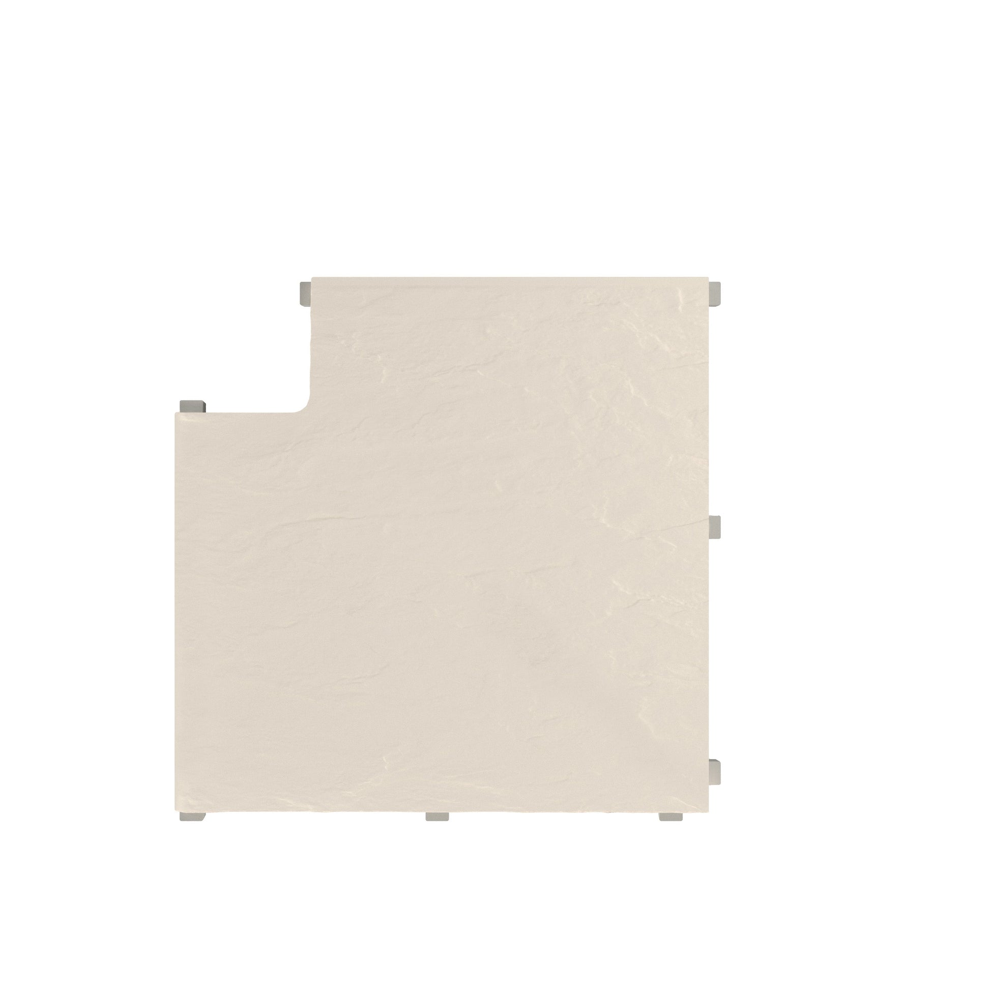 SeraPool Relax full-body porcelain drain corner, Beige, 12x12, 90° corner piece (top view)
