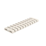 SeraPool Relax flexible porcelain drain grate, beige, 6×20, studio view on white background.